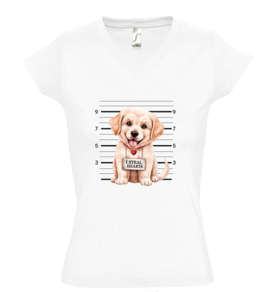 Női V nyakú póló