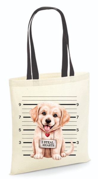 Vászontáska - színes fülű 