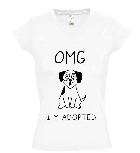 Női V nyakú póló