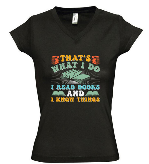 Női V nyakú póló