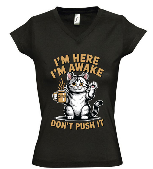 Női V nyakú póló