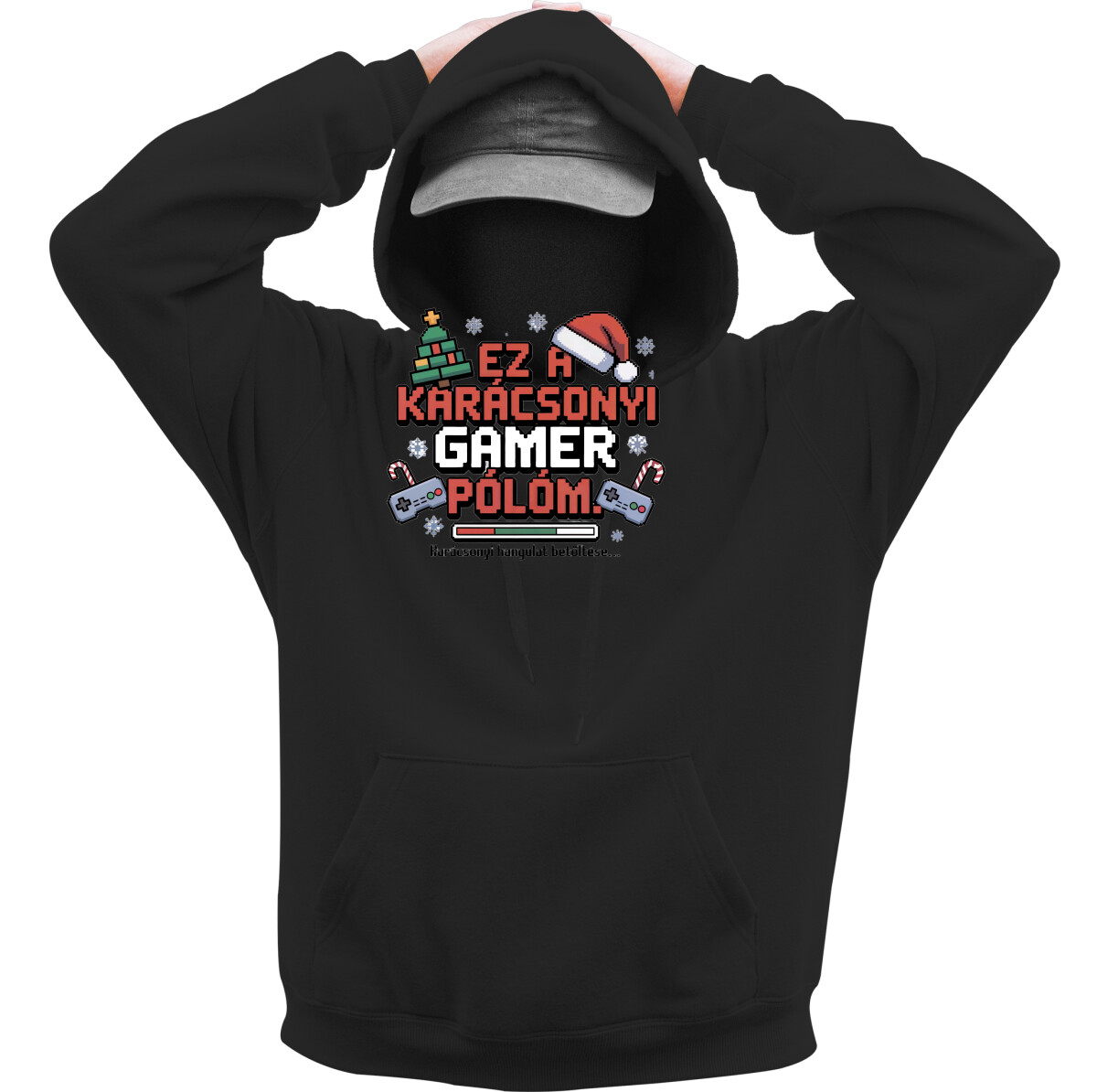 Kapucnis belebújós pulóver