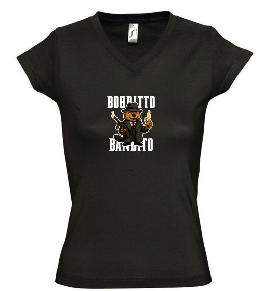 Női V nyakú póló