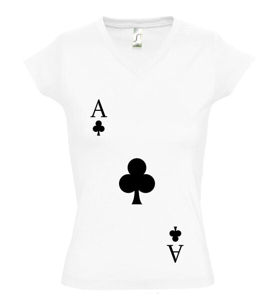Női V nyakú póló
