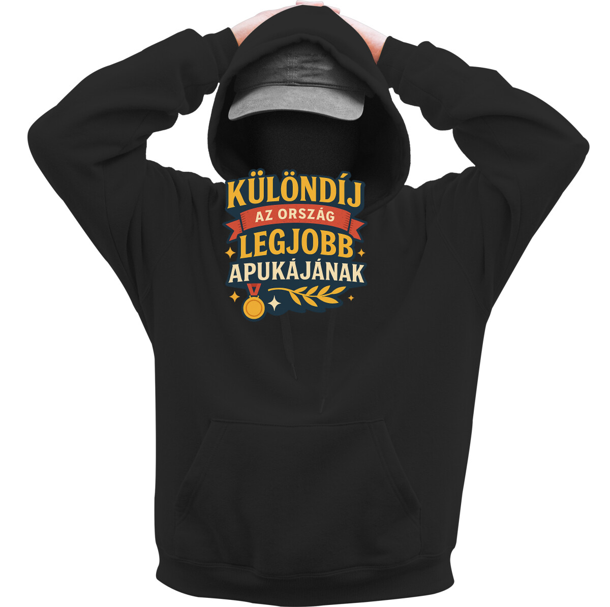 Kapucnis belebújós pulóver