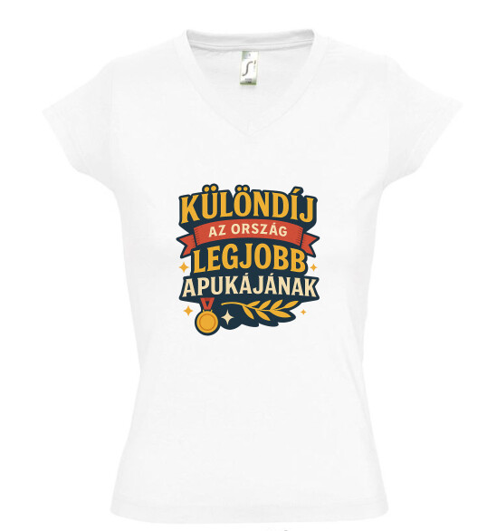 Női V nyakú póló