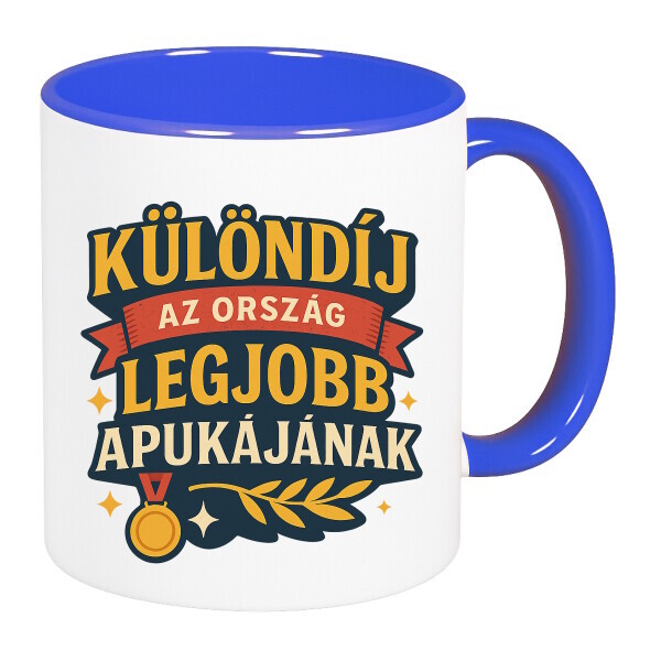 Színes fülű és belsejű bögre