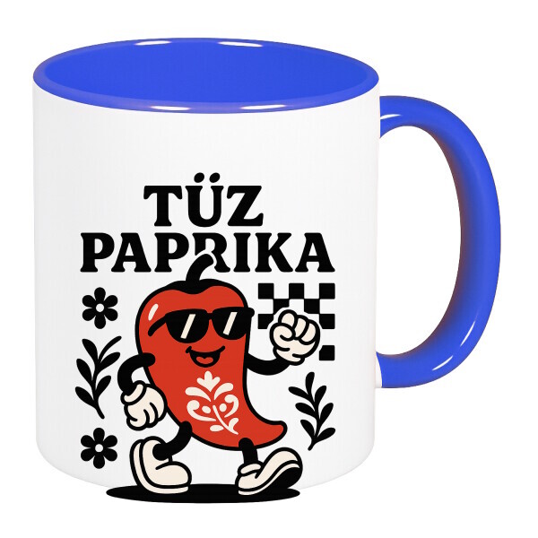 Színes fülű és belsejű bögre