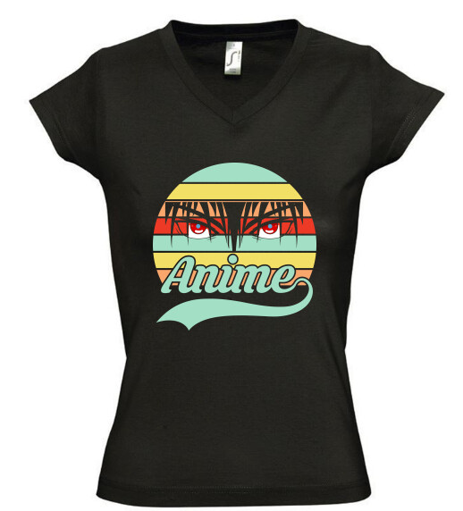 Női V nyakú póló