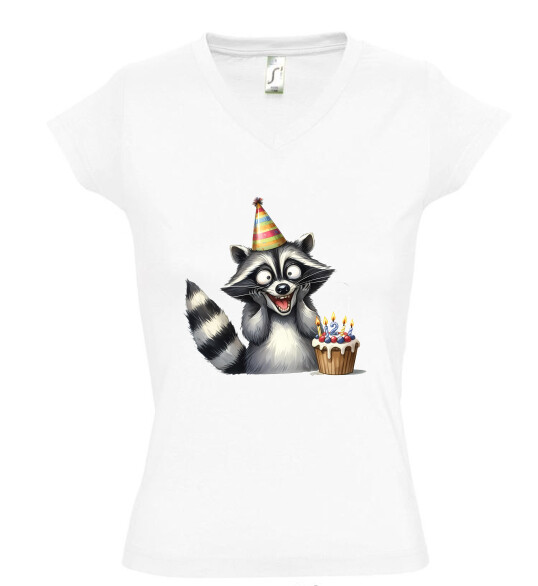 Női V nyakú póló