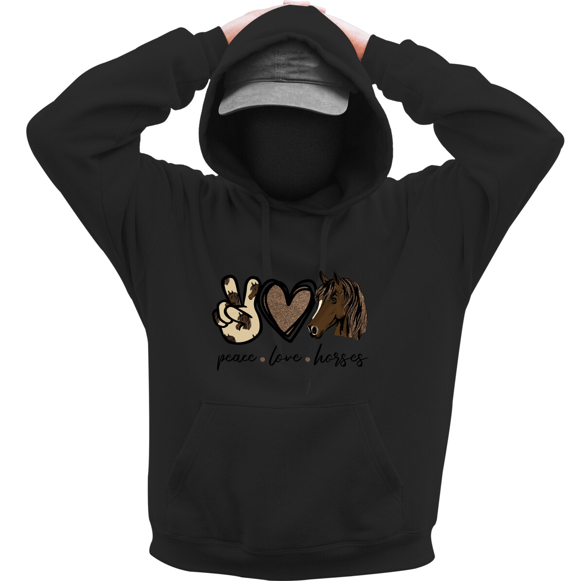 Kapucnis belebújós pulóver