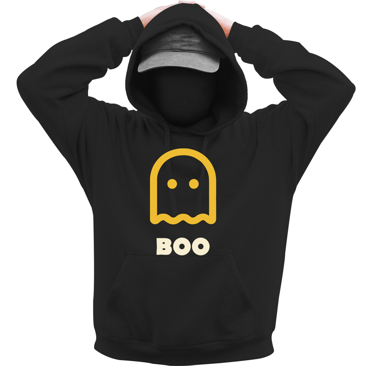 Kapucnis belebújós pulóver