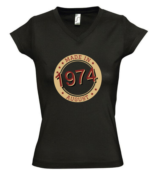 Női V nyakú póló