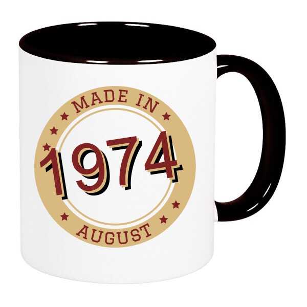 Színes fülű és belsejű bögre