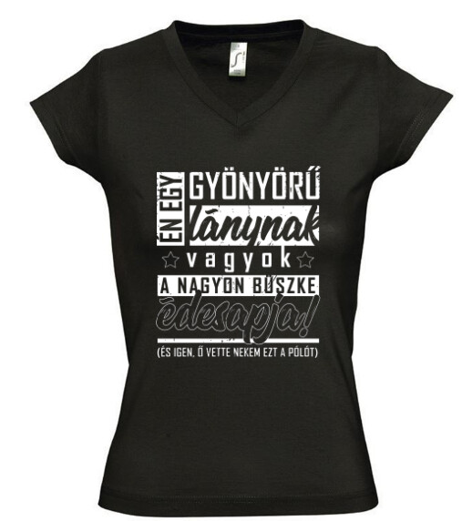 Női V nyakú póló