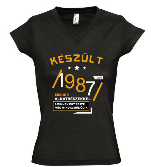 Női V nyakú póló