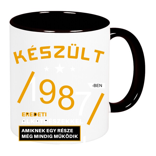 Színes fülű és belsejű bögre