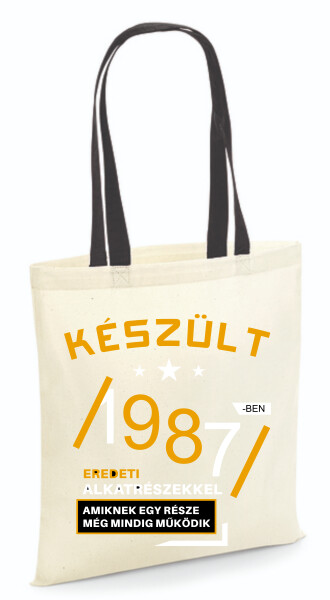 Vászontáska - színes fülű 