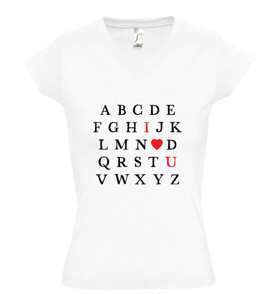 Női V nyakú póló