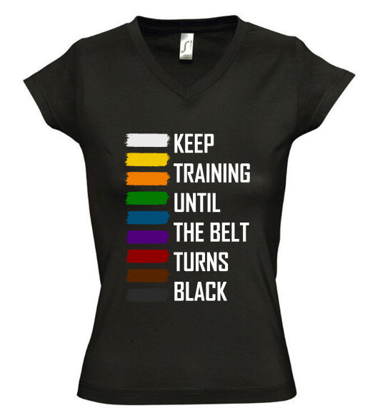 Női V nyakú póló