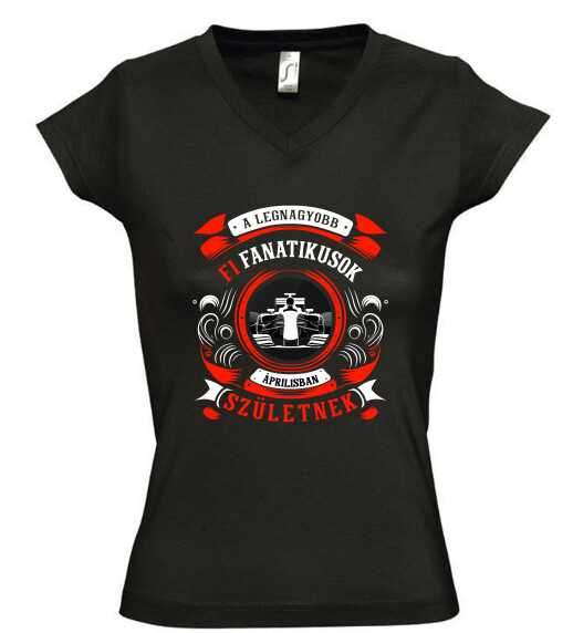 Női V nyakú póló