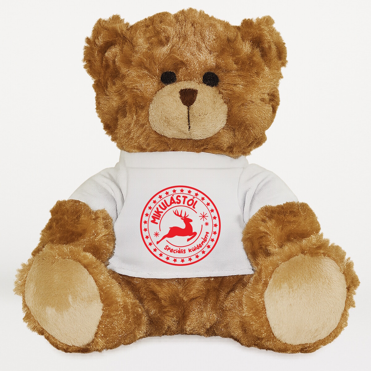 Plüssmaci egyedi pólóval
