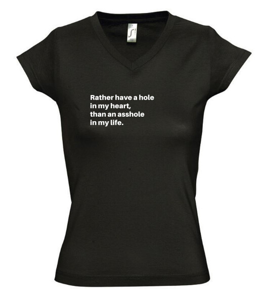 Női V nyakú póló