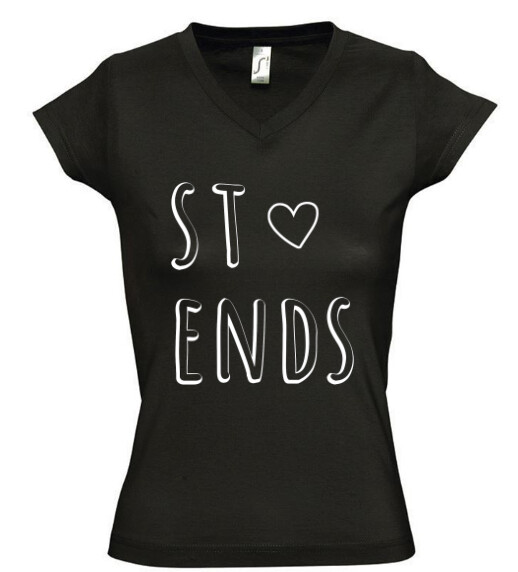 Női V nyakú póló