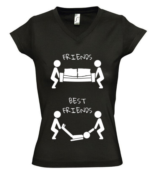 Női V nyakú póló