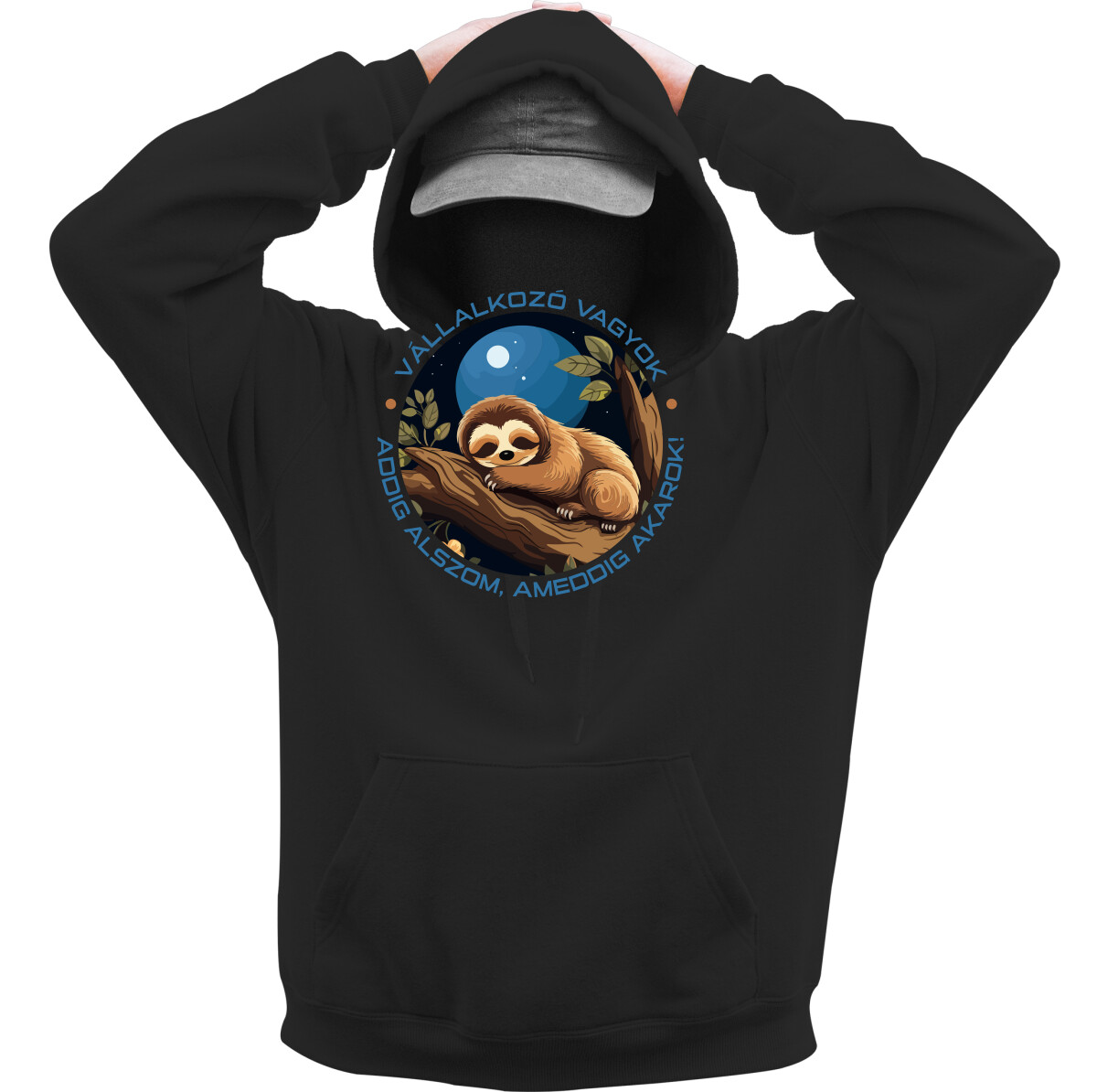 Kapucnis belebújós pulóver