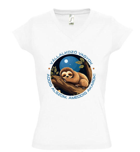 Női V nyakú póló