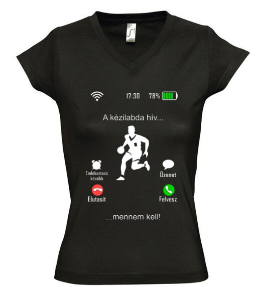 Női V nyakú póló