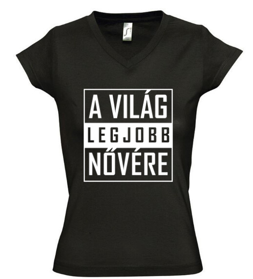 Női V nyakú póló