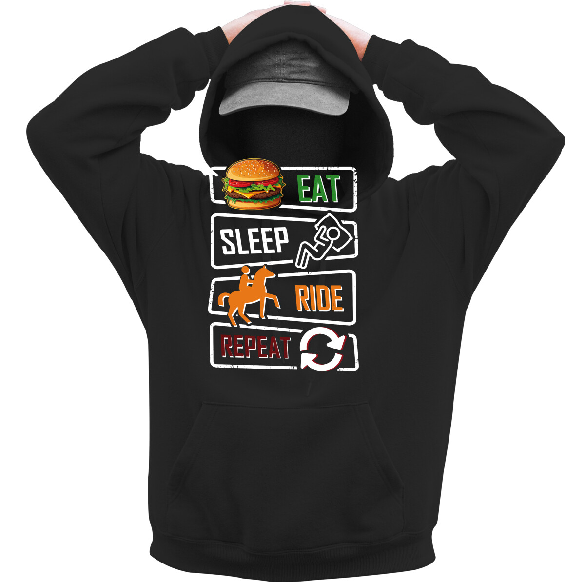 Kapucnis belebújós pulóver