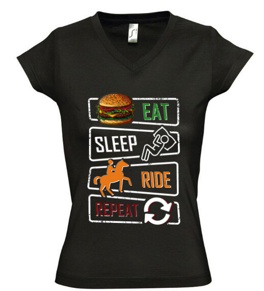 Női V nyakú póló