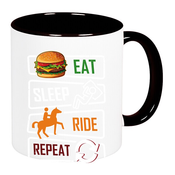 Színes fülű és belsejű bögre