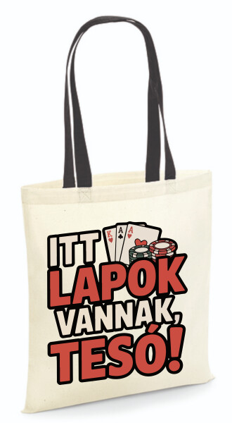 Vászontáska - színes fülű 