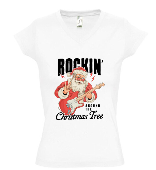 Női V nyakú póló