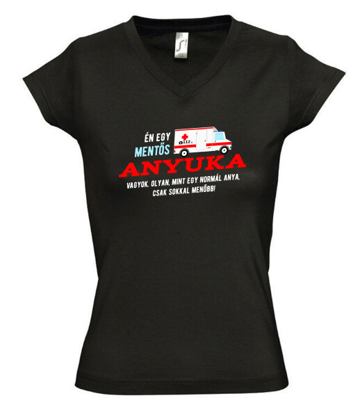 Női V nyakú póló