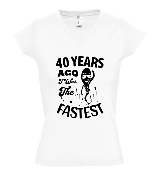 Női V nyakú póló