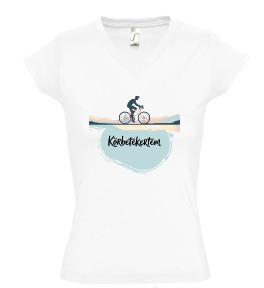 Női V nyakú póló