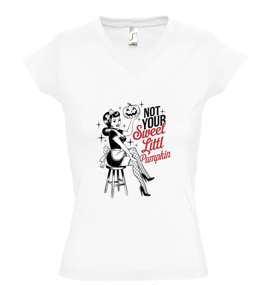 Női V nyakú póló