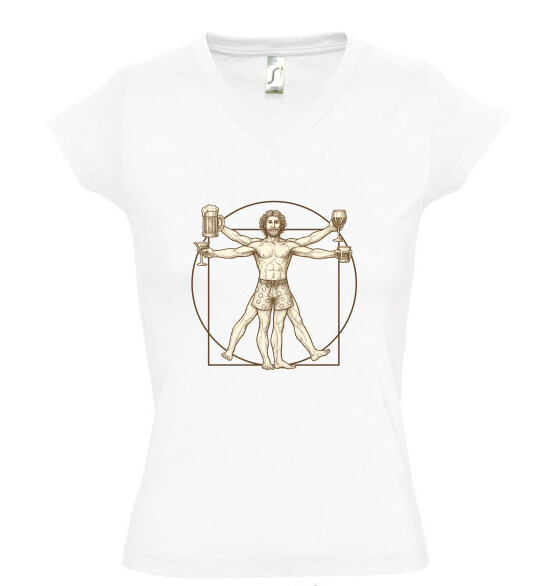 Női V nyakú póló