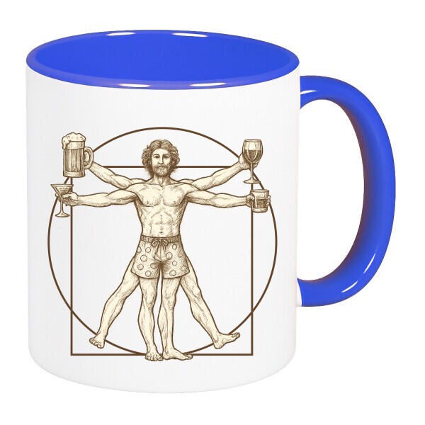 Színes fülű és belsejű bögre