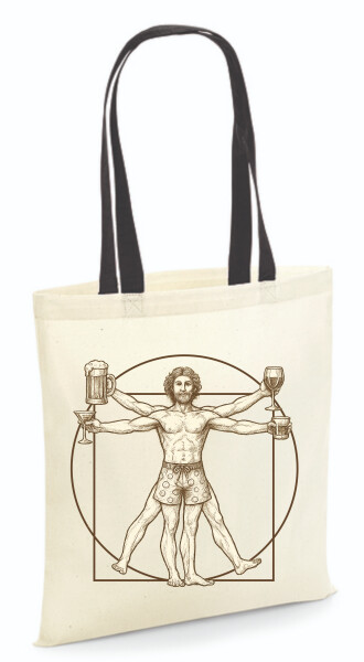 Vászontáska - színes fülű 