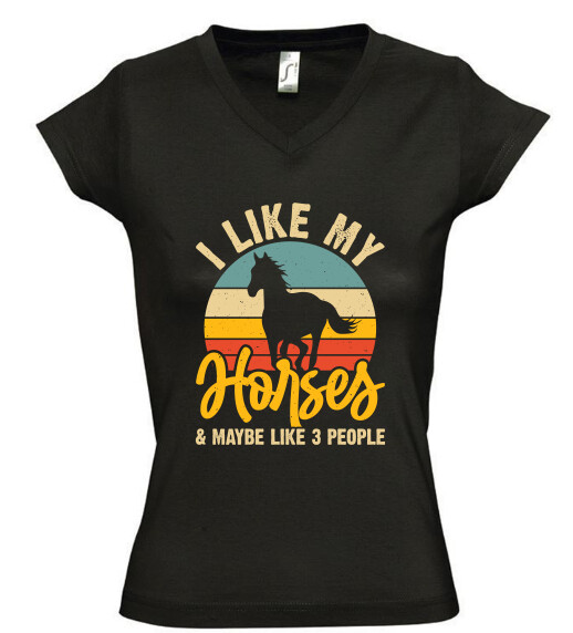 Női V nyakú póló