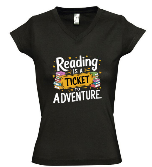 Női V nyakú póló