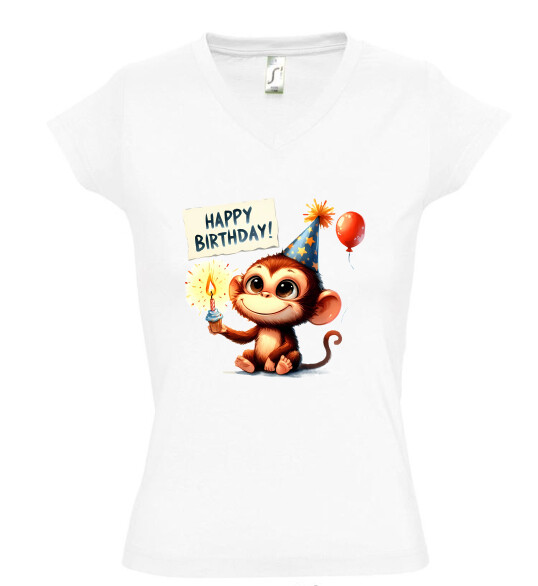 Női V nyakú póló