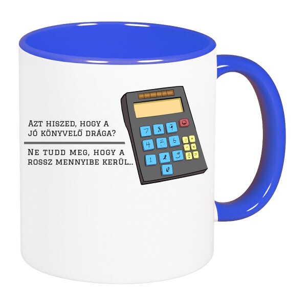 Színes fülű és belsejű bögre