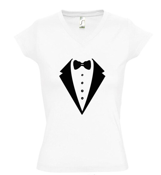 Női V nyakú póló